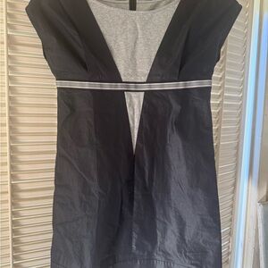 Black and Gray Dress with Cap Sleeves